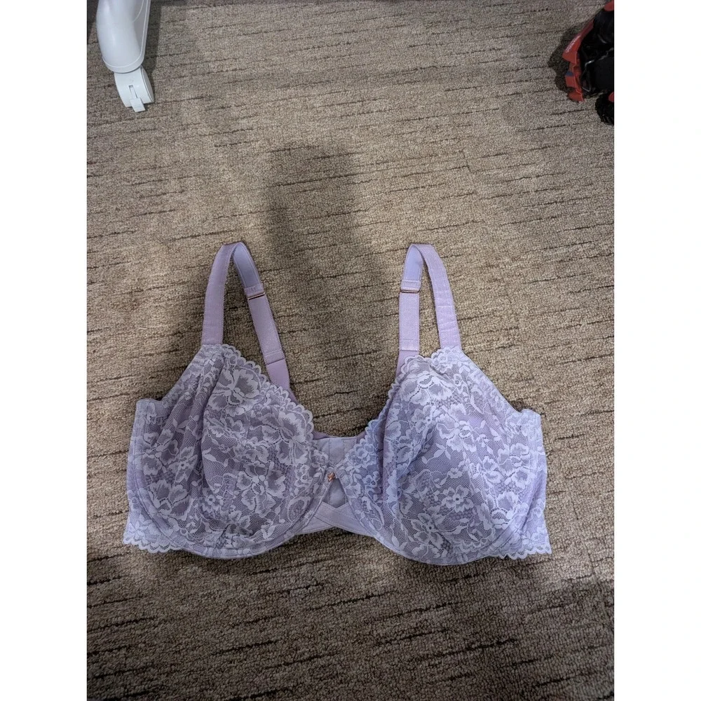 Savage X Fenty Lace Underwire Bra Womens 40H Purple Pink Floral 2 Pack